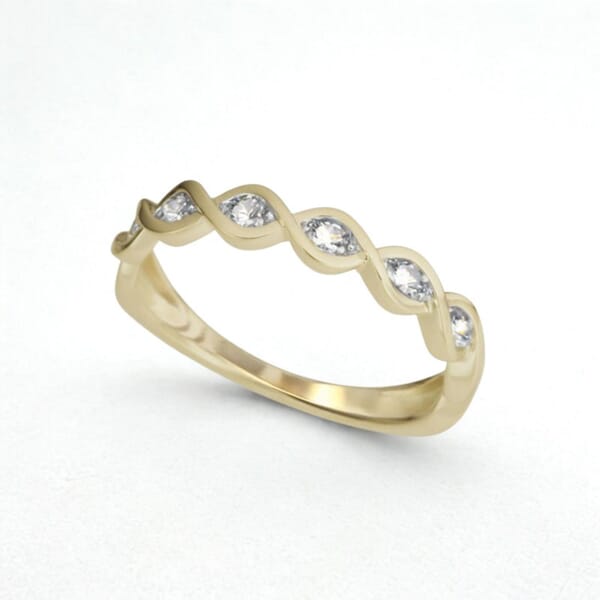 Diamantring i 14kt gult gull med 0,11 ct W-Si - Bur538189